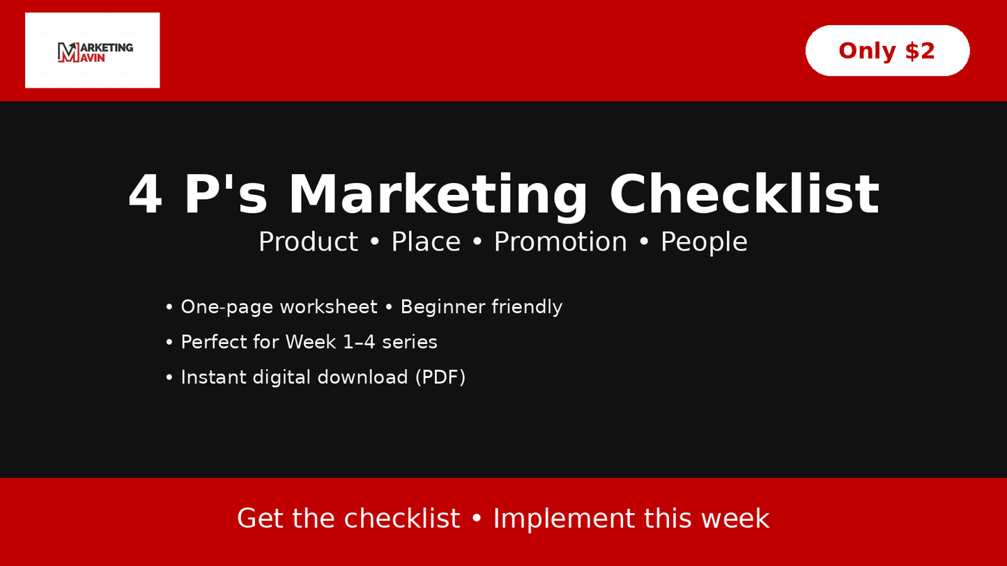 4 P's Marketing Checklist